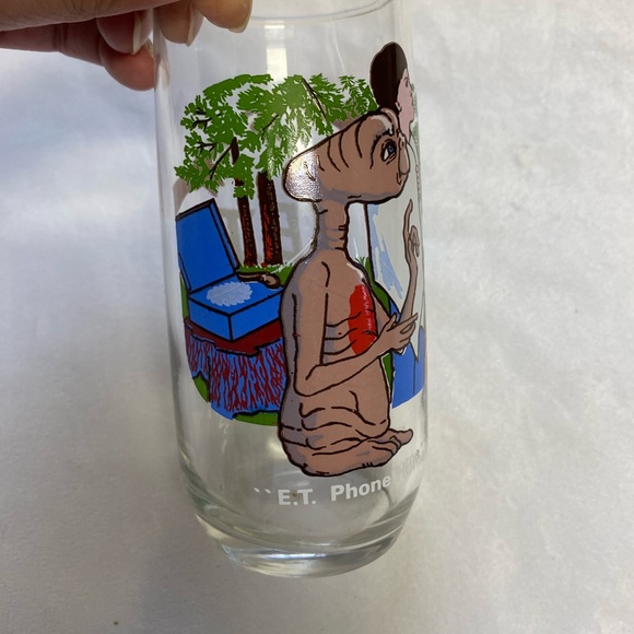 1982 E.T. The Extra-Terrestrial Glass Tumblers By aafes "E.T. Phone Home" - Picture 10 of 12